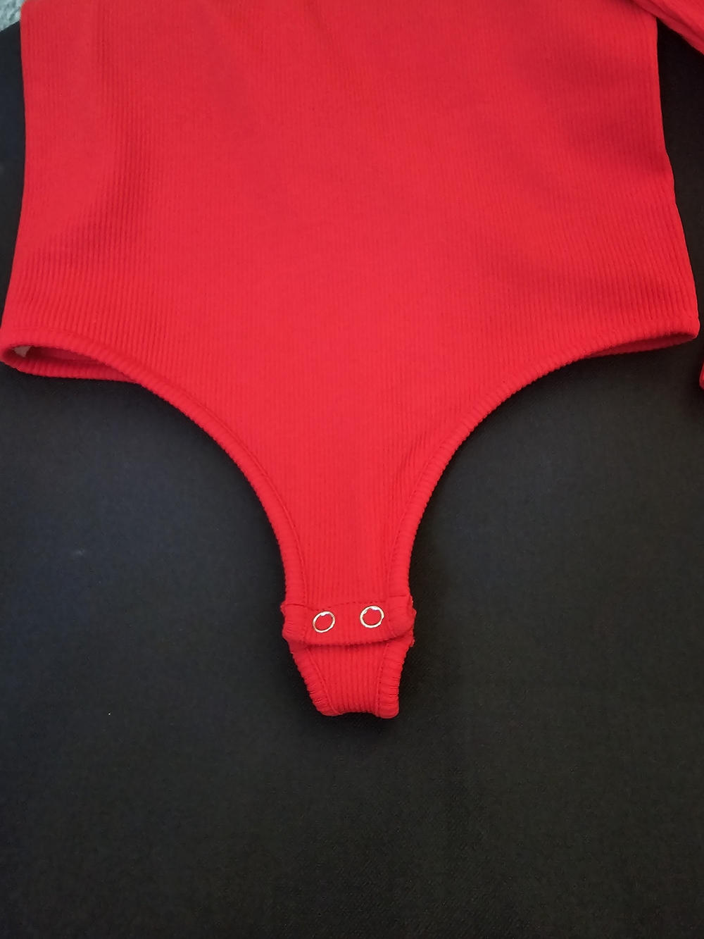 Suzzete Asymmetrical One-Shoulder Red Bodysuit  XS/S -  NWOT - Picture 9 of 10